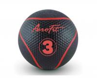 Набивной мяч 3 кг, черный/красные полоски Aerofit AFMB3